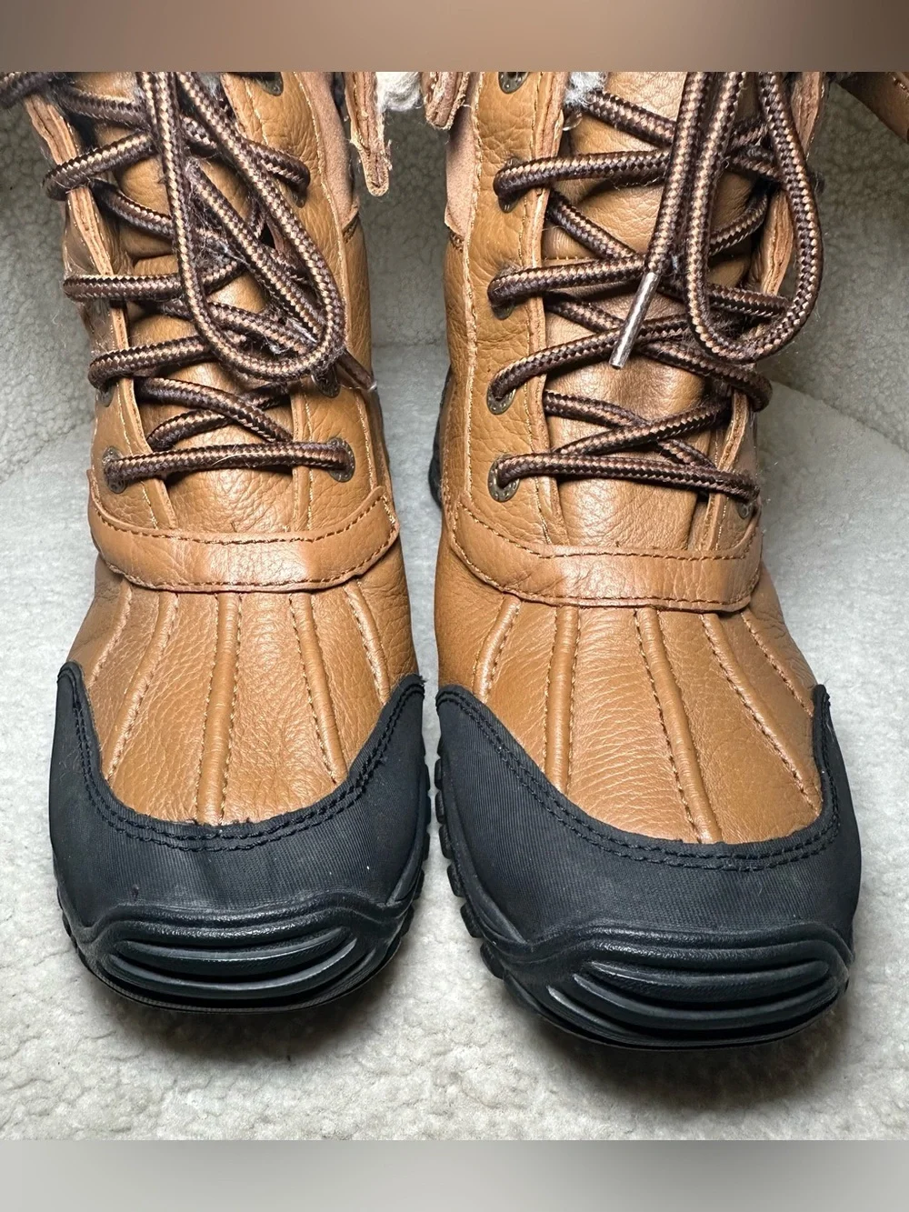 UGG Adirondack Waterproof Winter Boots Leather Wool Lined eVent Vibram Brown 7.5
